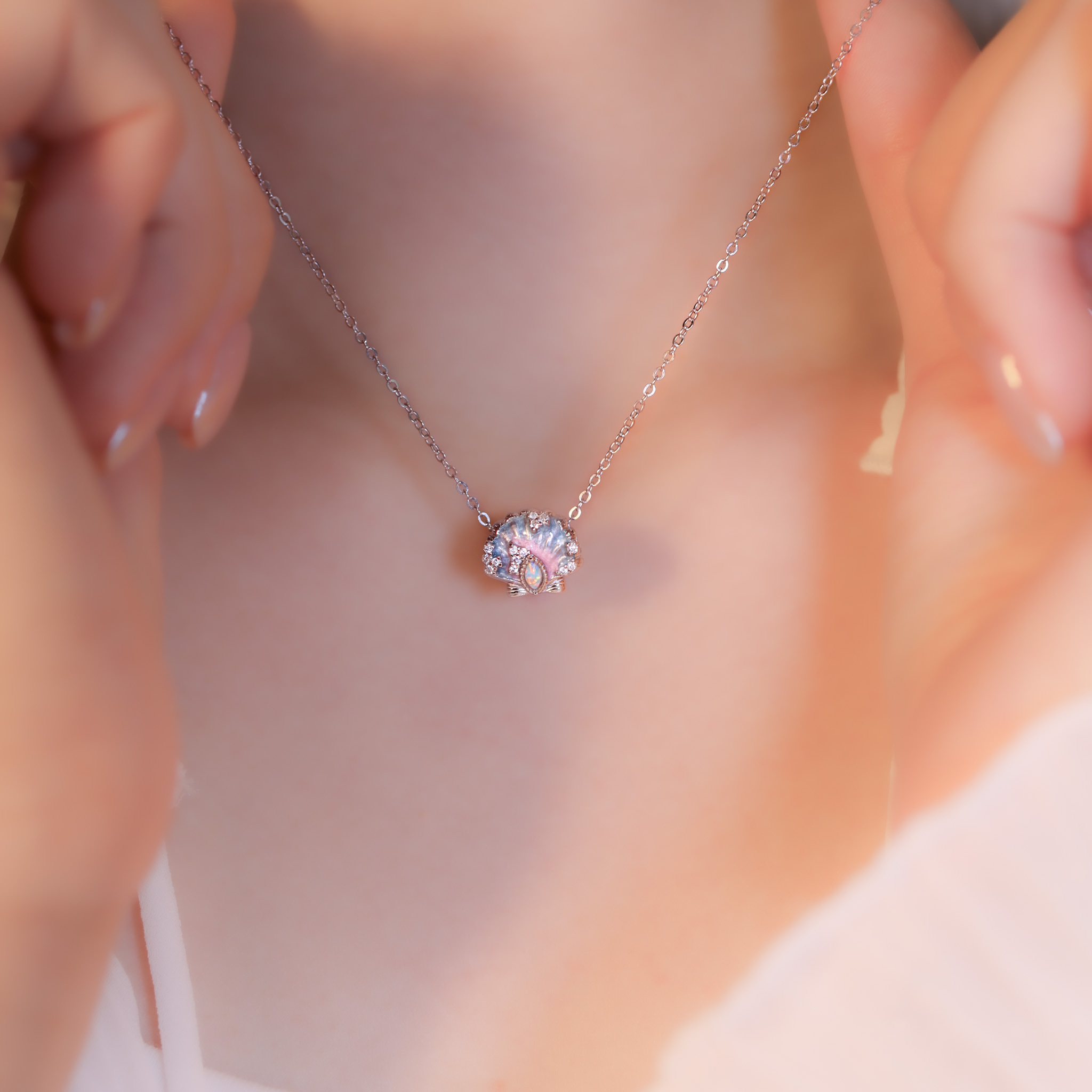 | 925 Silver・ Platinum  | Dreamy Shell Necklace | NE1145 |