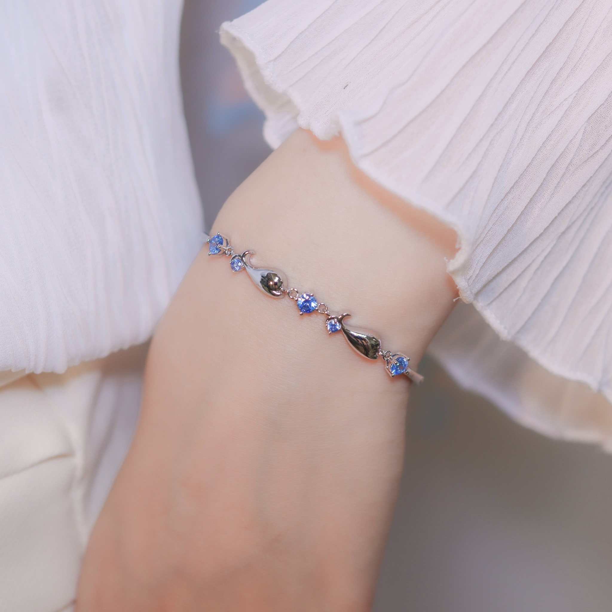 | 925 Silver・Platinum・Rose Gold | Promise Of Dolphins Bracelet（Silver / Rose Gold） | BR1089 |