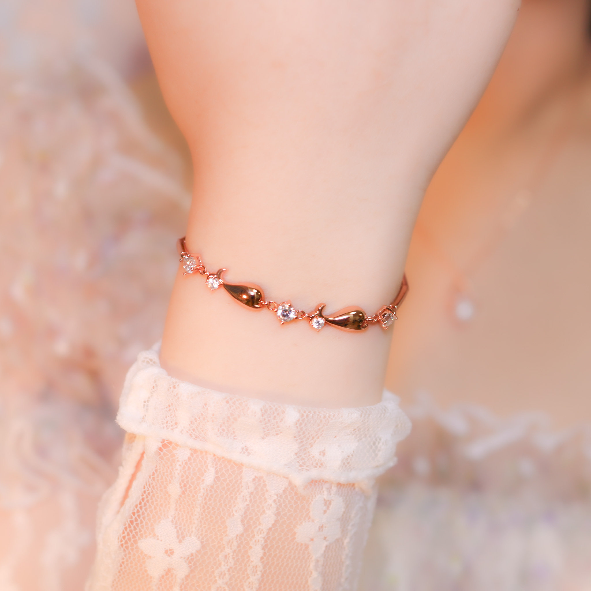 | 925 Silver・Platinum・Rose Gold | Promise Of Dolphins Bracelet（Silver / Rose Gold） | BR1089 |