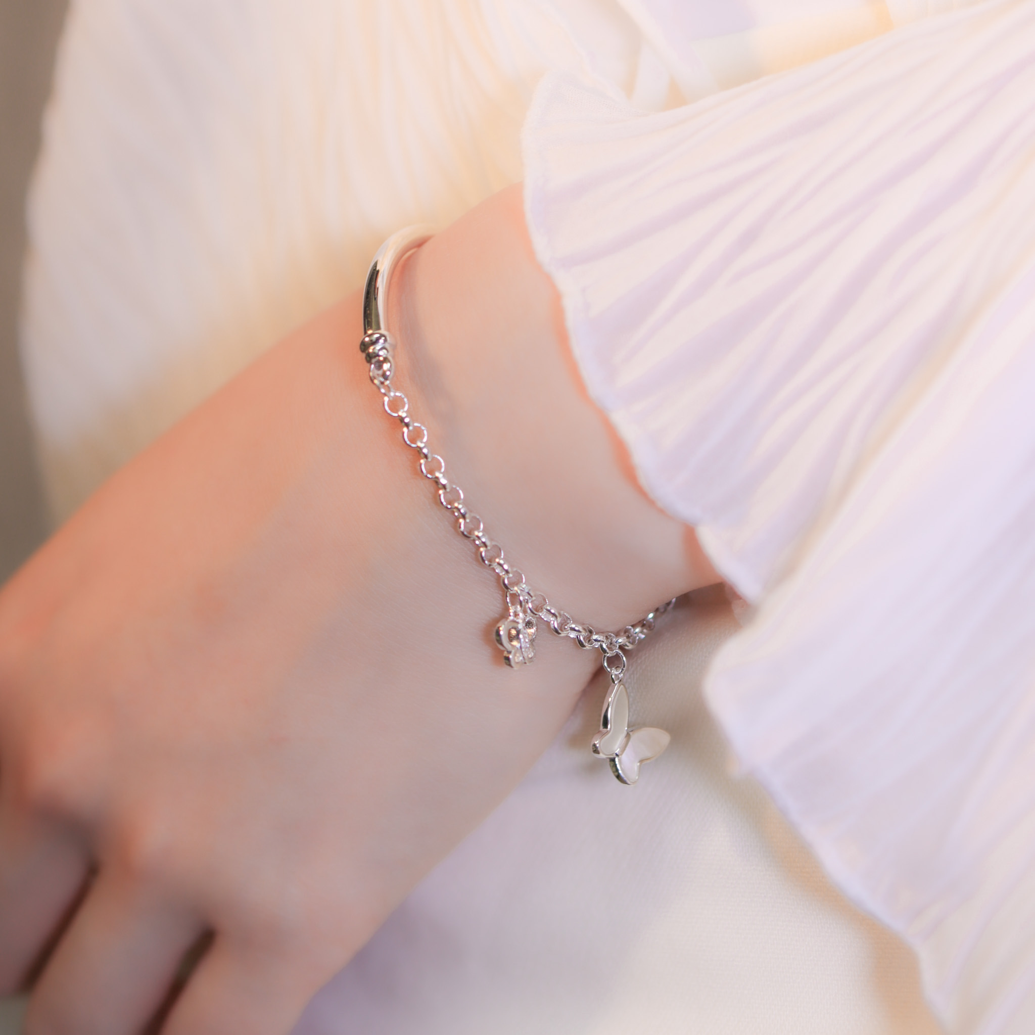 | 925 Silver・Platinum・Rose Gold | Dream Of Butterfly Bracelet（Silver / Rose Gold） | BR1092 |
