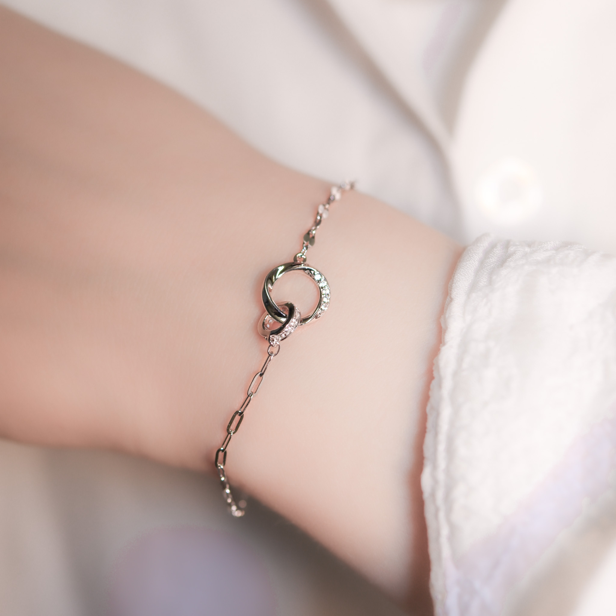 | 925 Silver・Platinum・Rose Gold | Never Apart Bracelet（Silver/Rose Gold） | BR1093 |