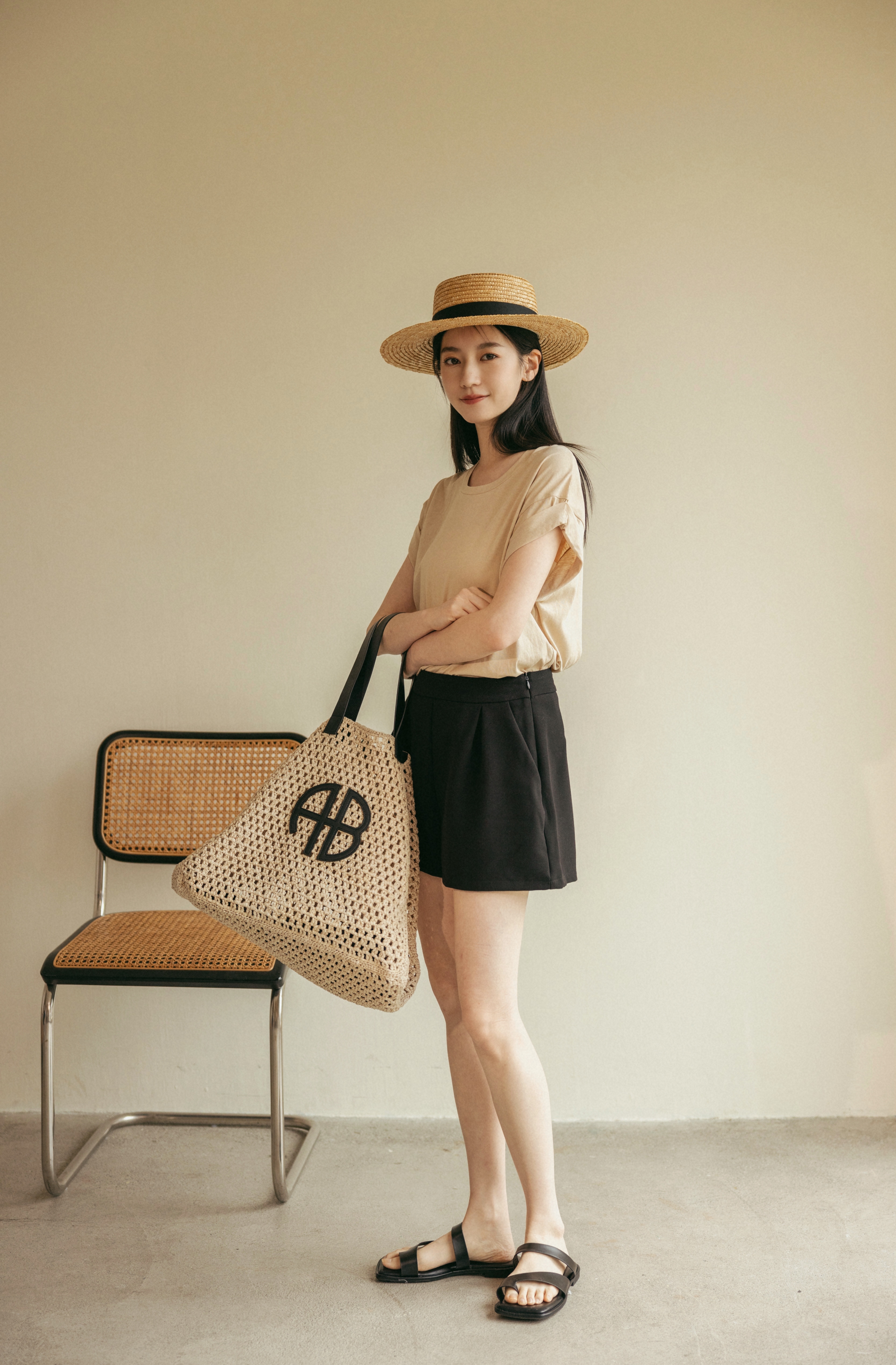 挺版彈性西裝短褲-黑