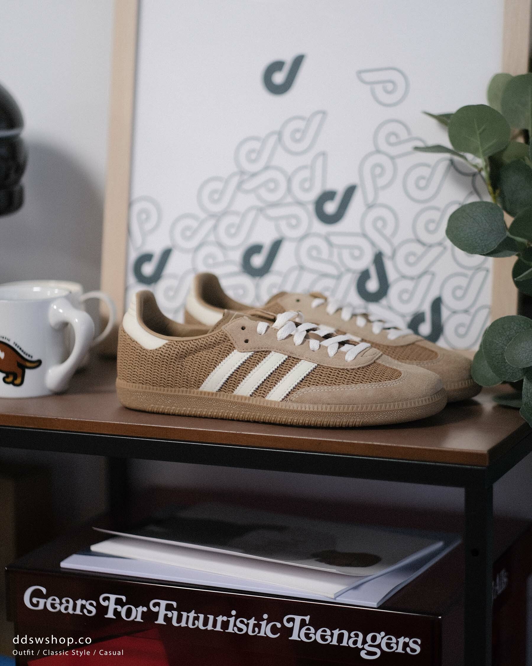 Adidas Samba OG “Cardboard” 編織款 卡其配色