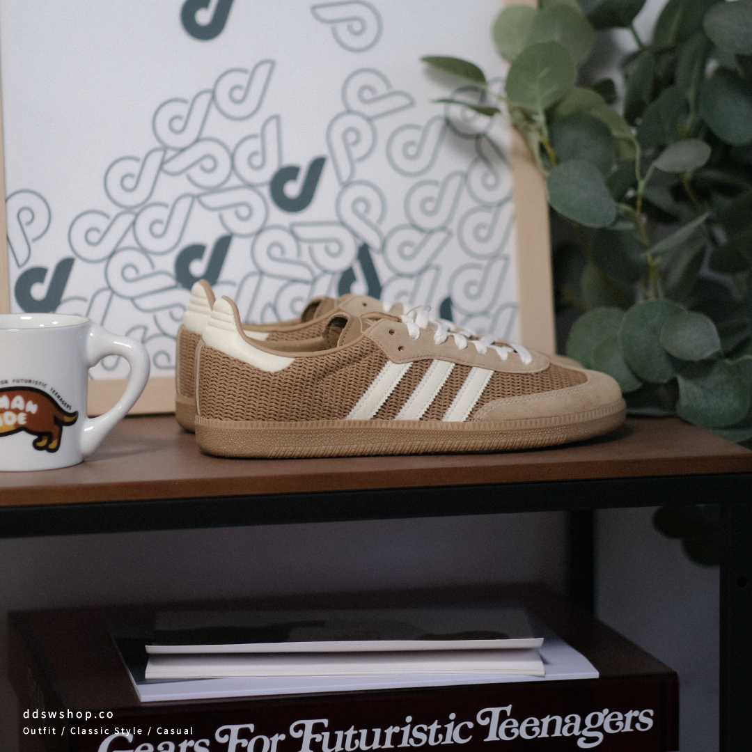 Adidas Samba OG “Cardboard” 編織款 卡其配色