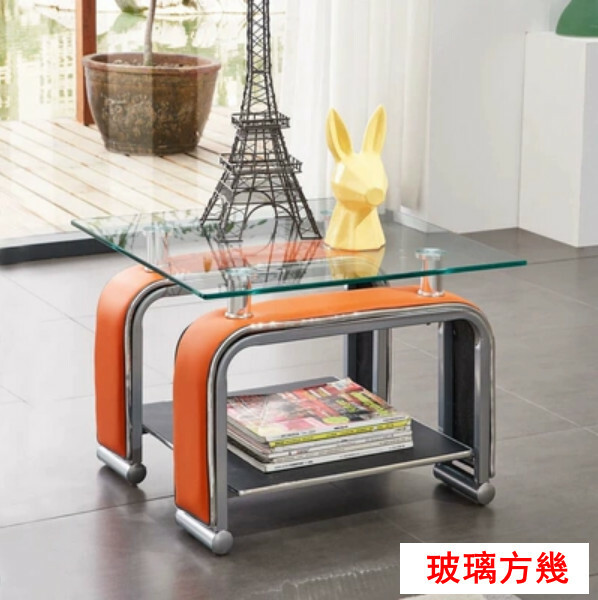 Hot selling iron business combination living room [glass square table]