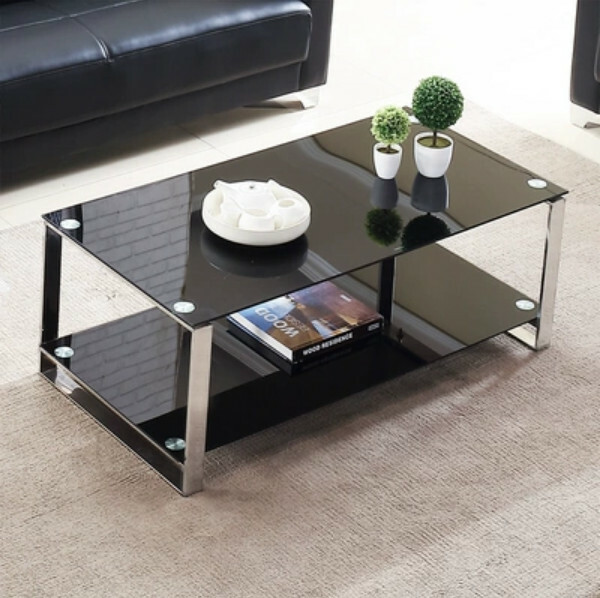 Hot selling iron business combination living room [glass long coffee table]