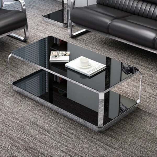 Hot selling iron business combination living room [stainless steel long coffee table]