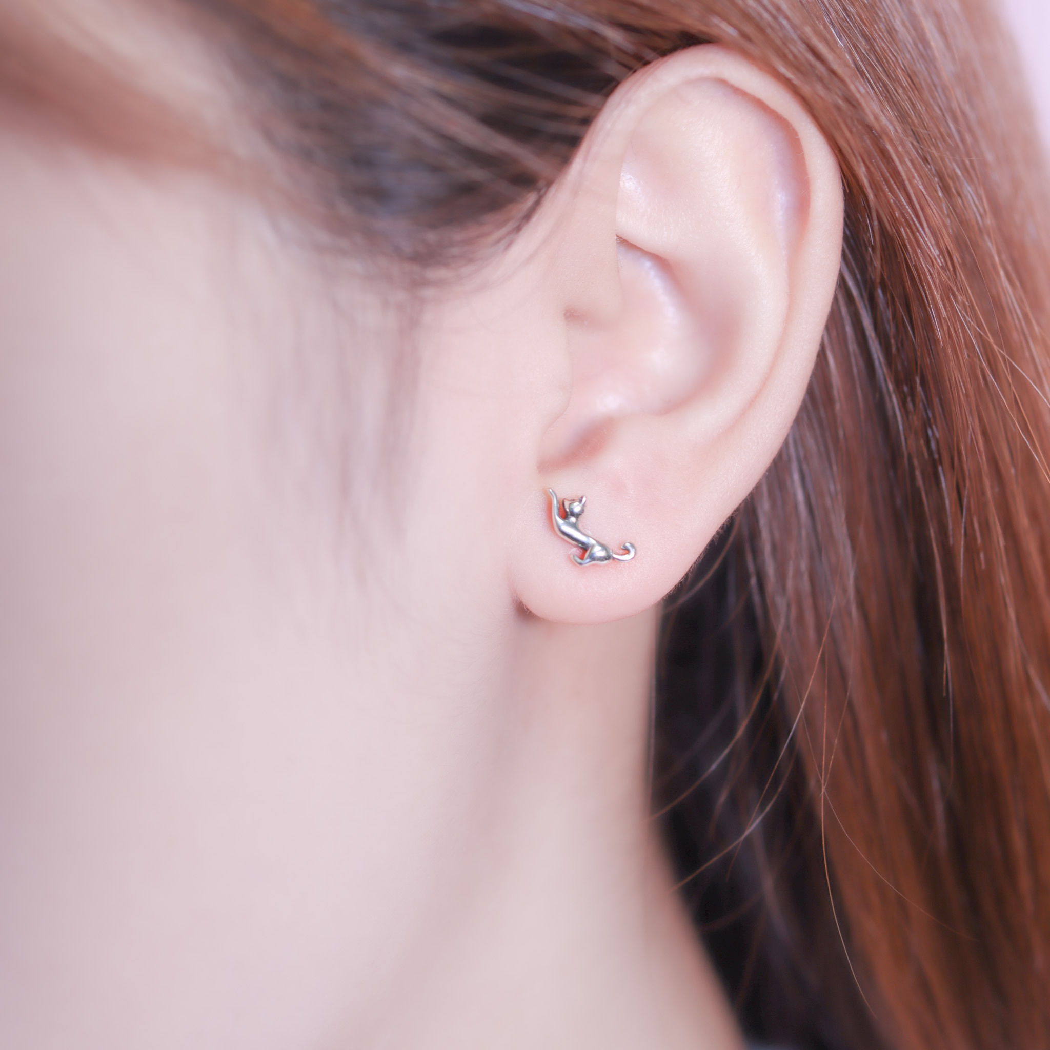 | 925純銀 | 貓咪懶腰耳環 | EA0779 |