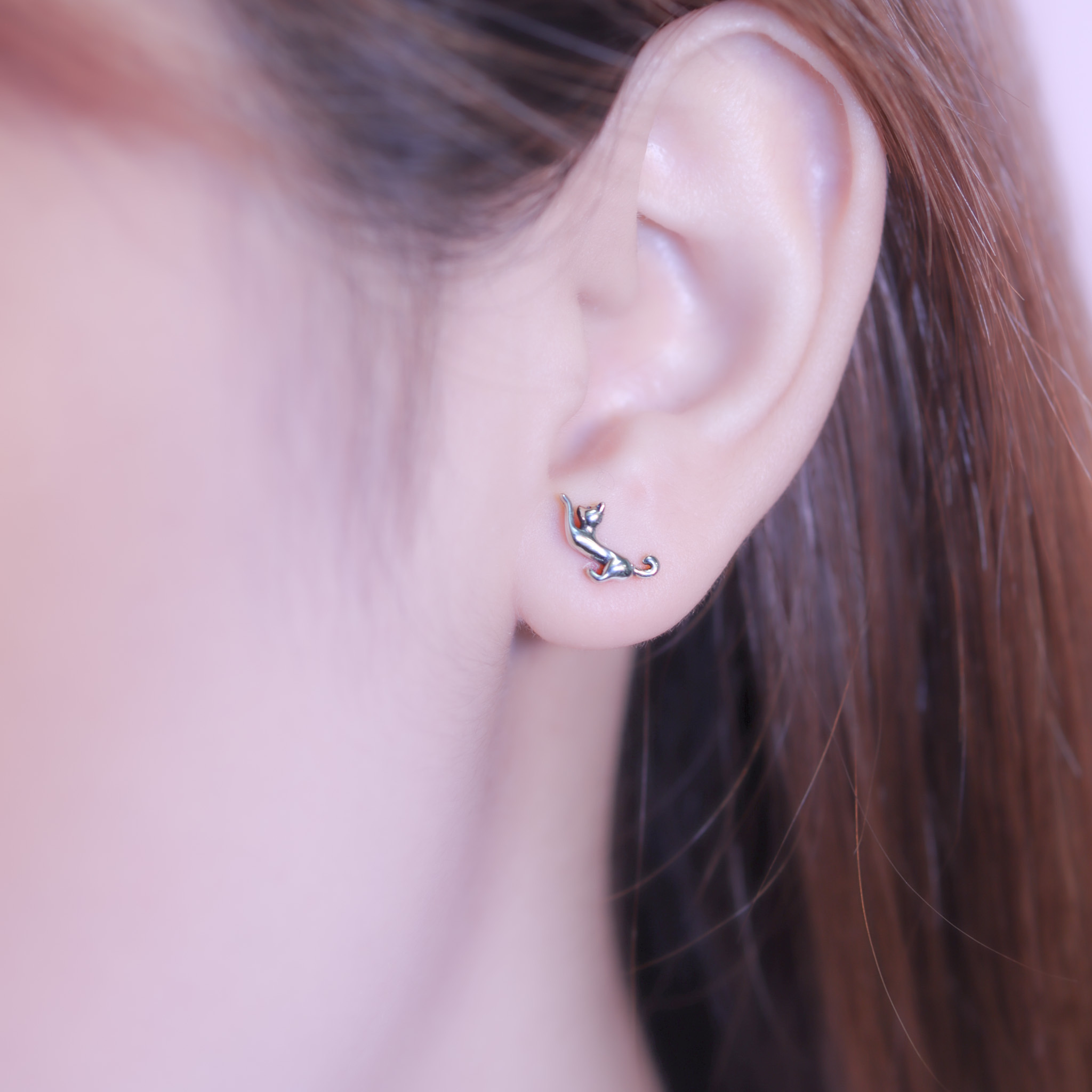 | 925純銀 | 貓咪懶腰耳環 | EA0779 |