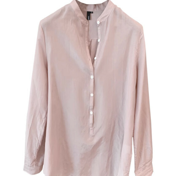Chiffon Shirt Long Sleeve Women's Spring Dress (Pink【S_L size】(Contact customer service to confirm the shipping size after placing an order)
