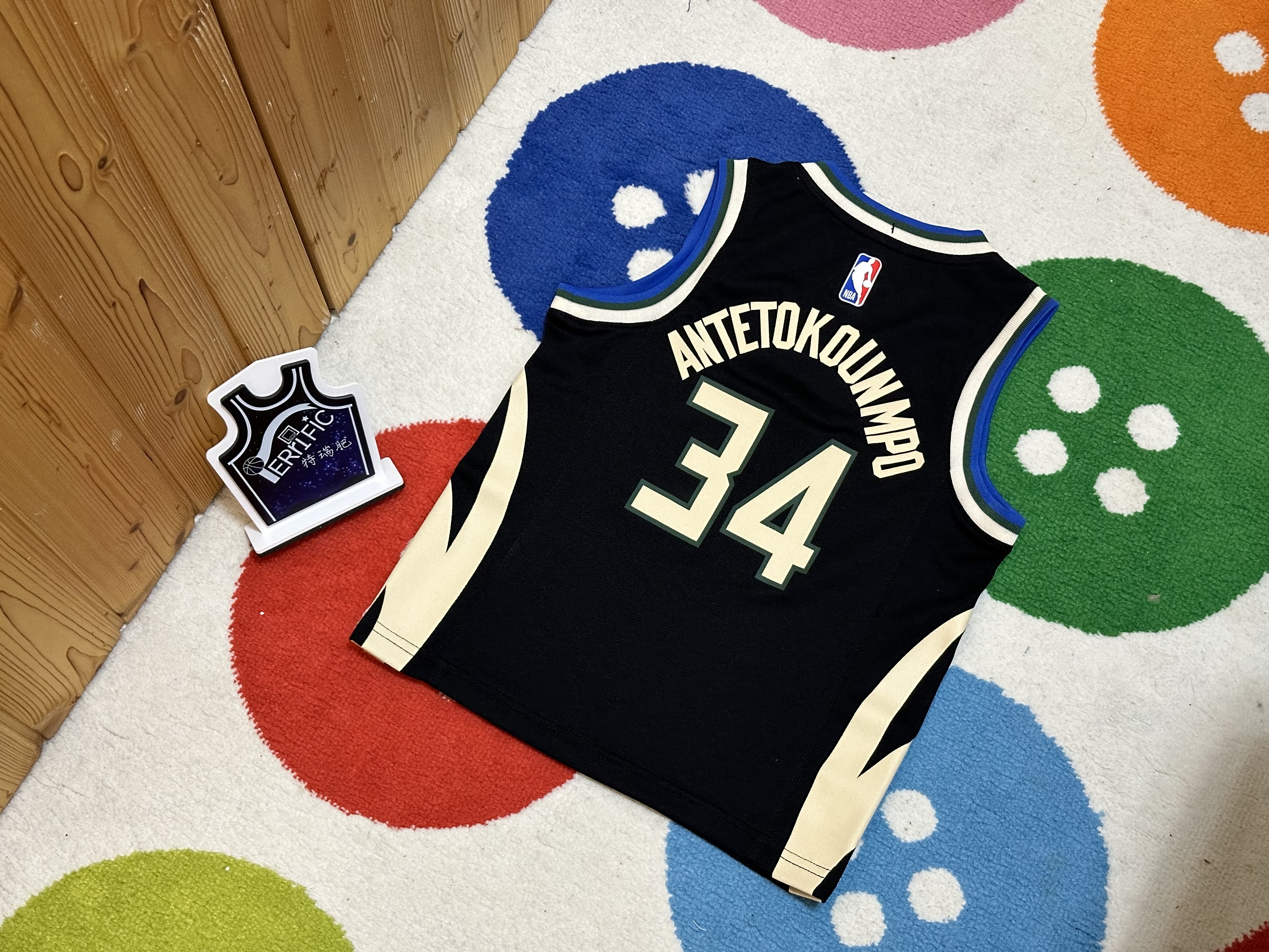 NBA球衣 Giannis Antetokounmpo 密爾瓦基公鹿黑 童裝 Jordan Replica 全新 小童 幼童 非青年版