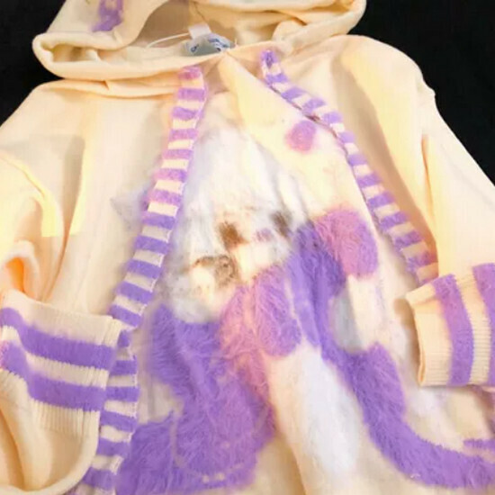 Hot selling soft waxy sweater color block hooded sweater [apricot color] [S-XL size] (please contact customer service to confirm the delivery size after placing the order)