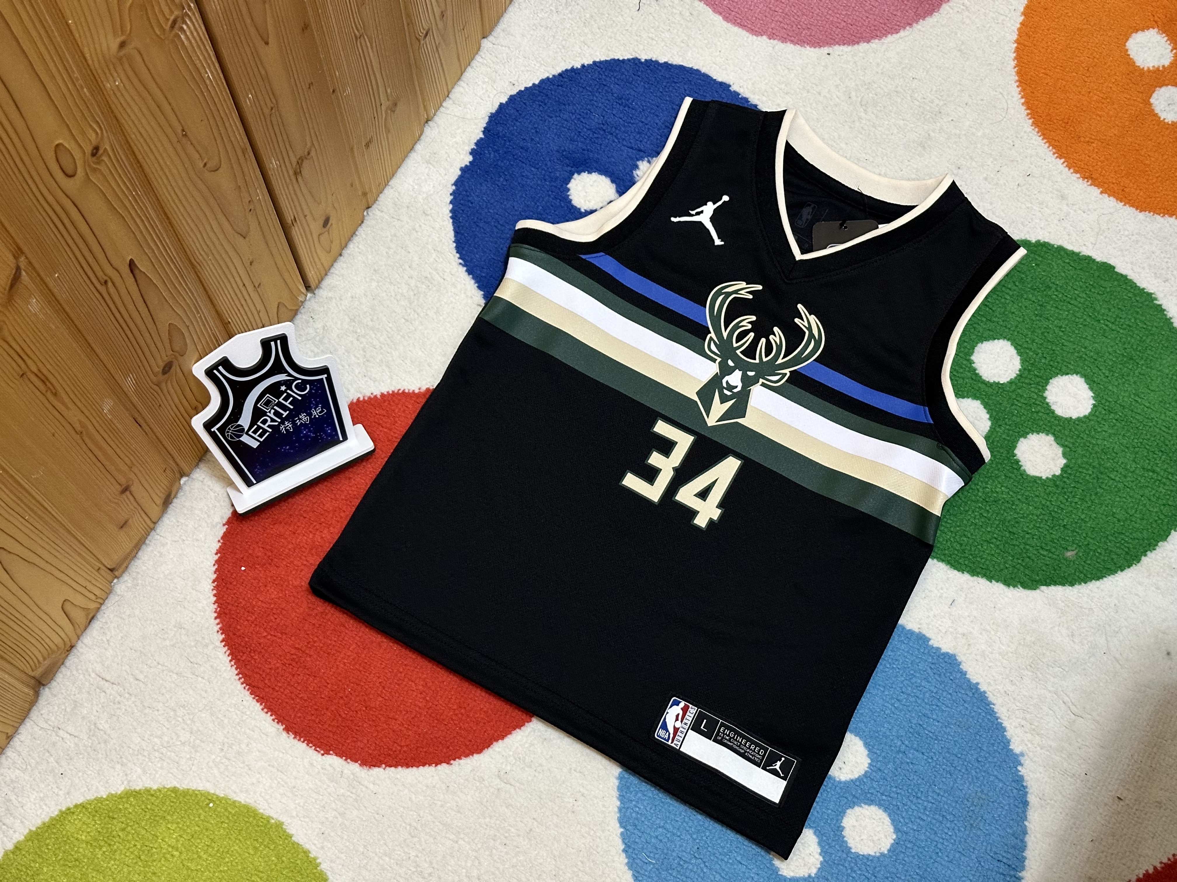 NBA球衣 Giannis Antetokounmpo 密爾瓦基公鹿黑 鹿頭 童裝 Jordan Replica 全新 小童 幼童 非青年版