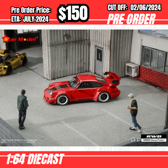 PO-$150 * Star Model * 1:64 RWB964 GT Taikano Red [OD30/05]