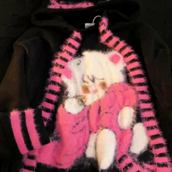 Hot selling soft waxy sweater color block hooded sweater [black] [S-XL size] (please contact customer service to confirm the delivery size after placing the order)