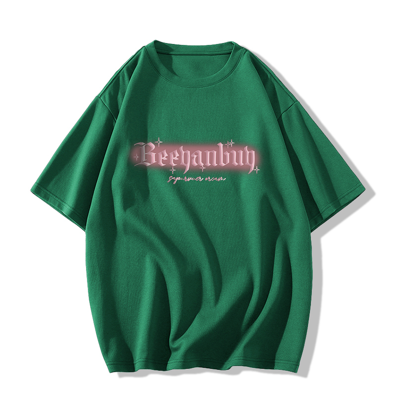 Casual short-sleeved T-shirt (XS-2XL dark green [260g cotton high-quality version]) [Please contact customer service to confirm the shipping size after placing an order]