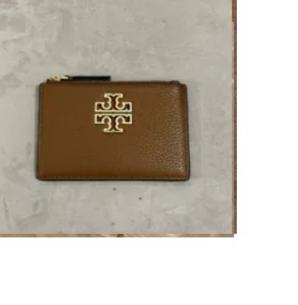 [S] TORY BURCH BRITTEN ZIP CARD CASE,MOOSE, 141006-909 (STB544)