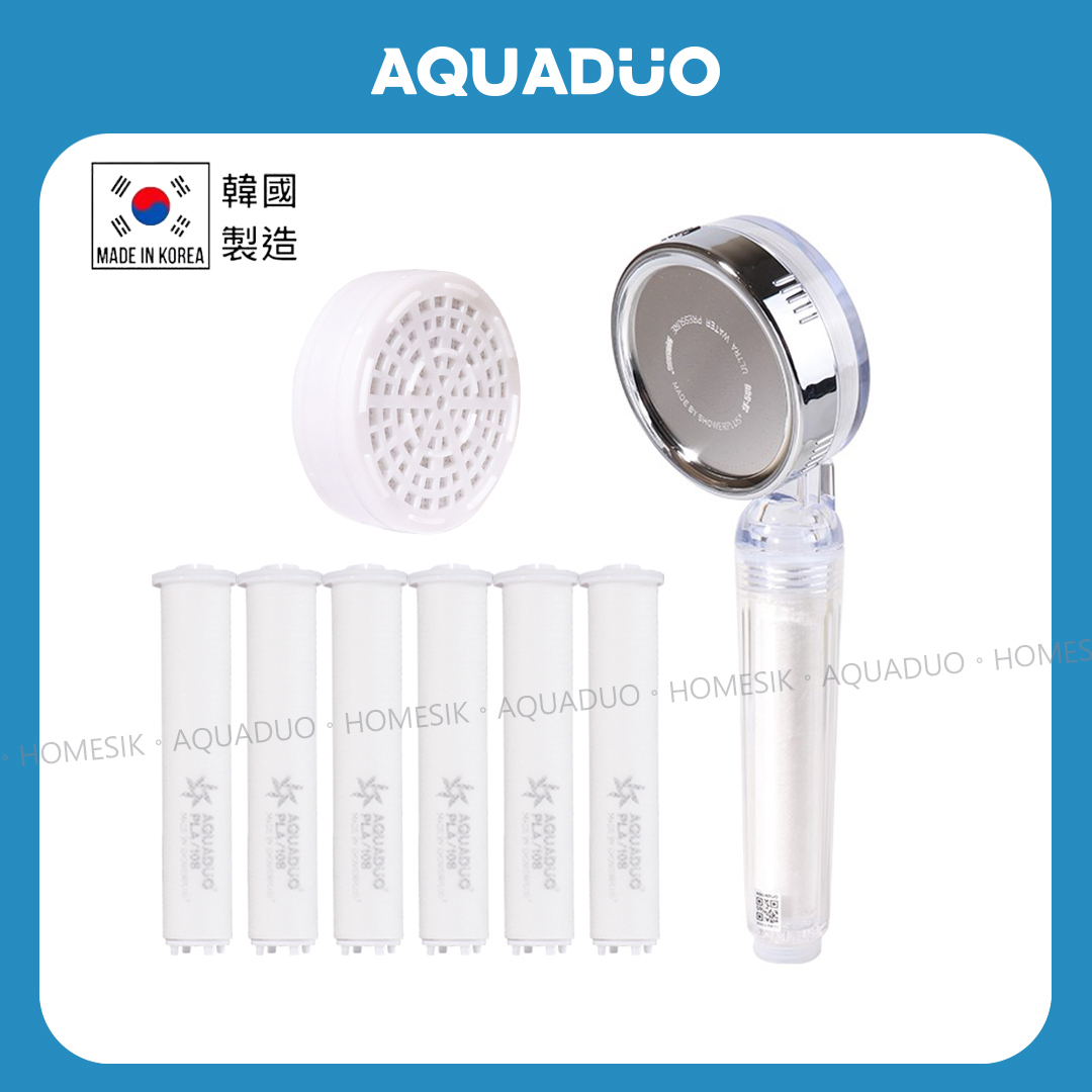 SF-580 除氯增壓沐浴過濾花灑頭連濾芯套裝 (手柄濾芯7件,頭部濾芯2件)