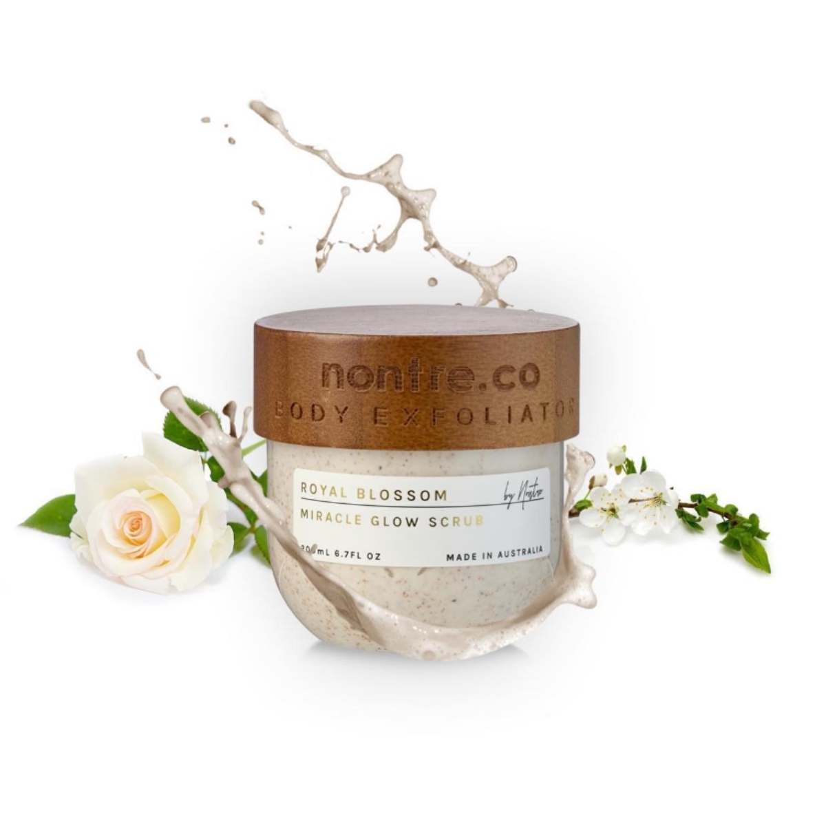 Nontre - 奇蹟光芒身體磨砂膏，皇家花香，200 毫升