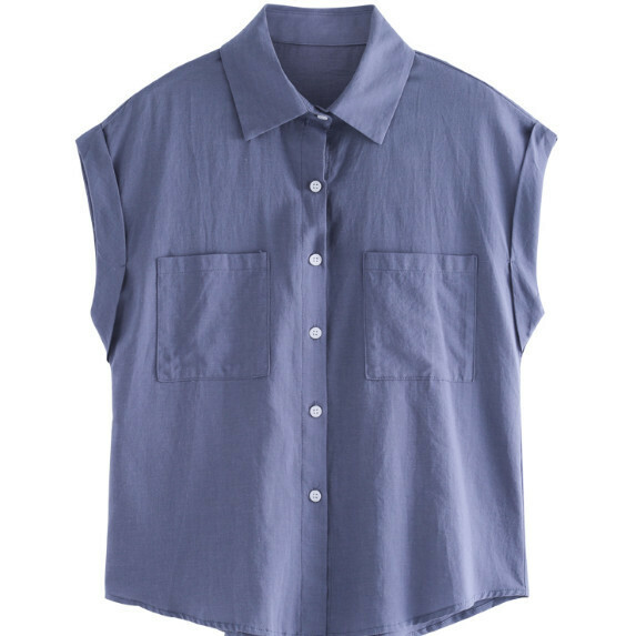 Loose Shirt Short Sleeve Women's Summer (Blue [M_2XL Size] (Contact customer service to confirm the shipping size after placing an order)