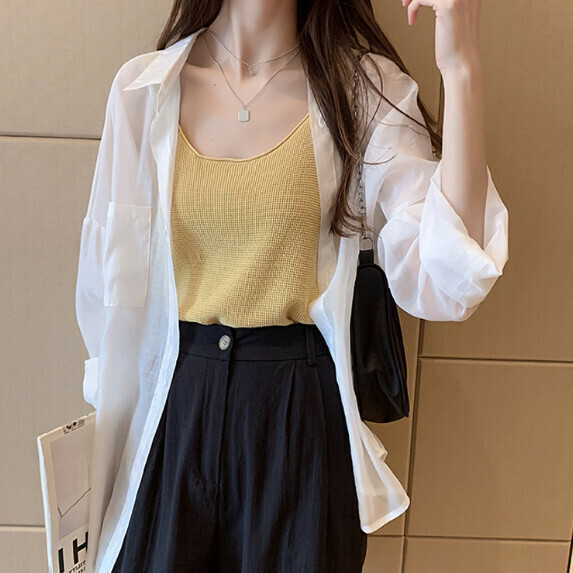 Sunscreen Shirt Long Sleeve Women's Summer (White [S_L size] (contact customer service to confirm the shipping size after placing an order)