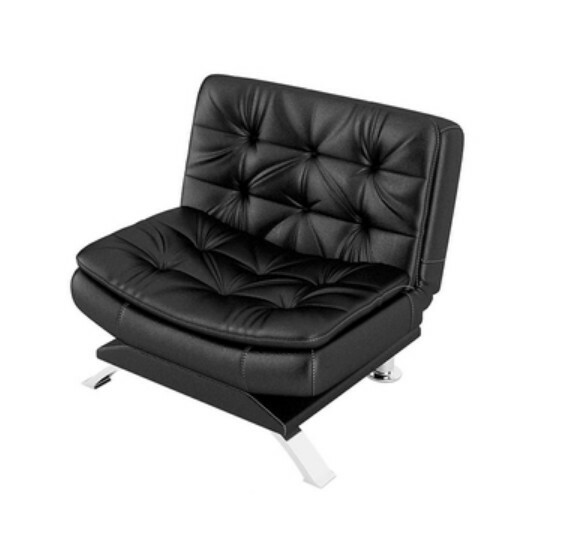 Hot-recommended iron business combination, living room sofa, waiting row chairs, reception desk row chairs, elegant style [seating for 1 person] black PU (genuine cowhide) 90x88x90cm