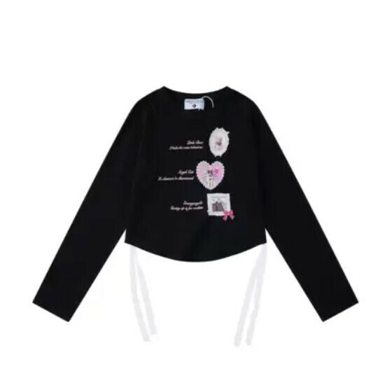 Hot selling waist-cinching long-sleeved rope slimming T-shirt [Black] [S-M size] (please contact customer service to confirm the delivery size after placing the order)