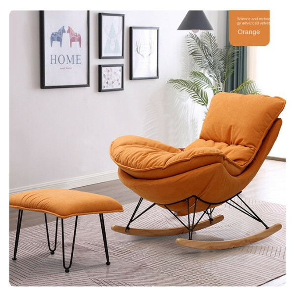 Hot Selling Bean Bag Chair Leisure Chair Light Luxury Home Rocking Chair Nap Chair (Orange) Fabric Style