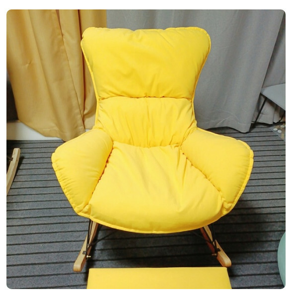 Hot Selling Bean Bag Chair Leisure Chair Light Luxury Home Rocking Chair Nap Chair (Ginger Yellow) Fabric Style