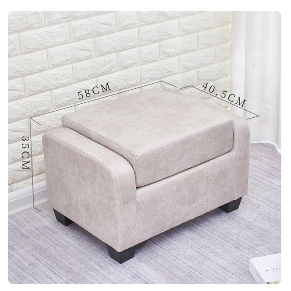 Hot Selling Creative Sofa Children's Stool Fabric Single Sofa Shoe Changing Stool (58x35x40.5cm) Gray White