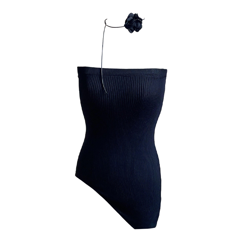 Hot selling irregular knitted vest (black flower rope, one size fits all)