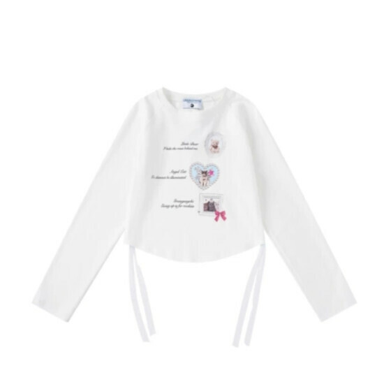 Hot selling waist-cinching long-sleeved rope slimming T-shirt [white] [S-M size] (please contact customer service to confirm the delivery size after placing the order)