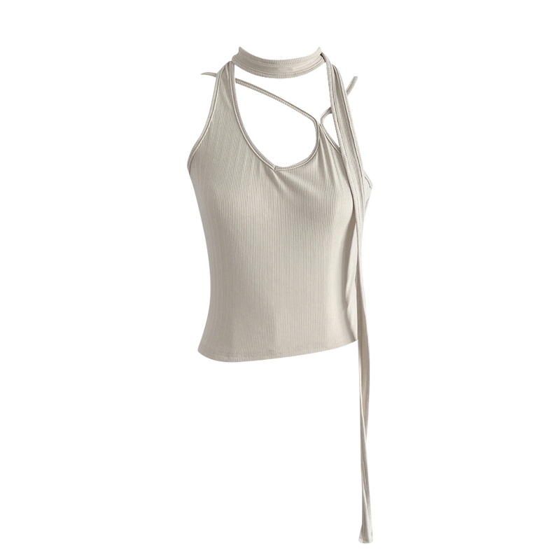 Hot selling halterneck knitted suspenders (khaki, one size fits all)