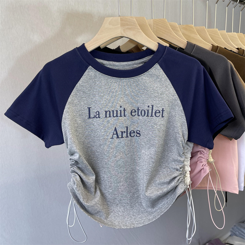 【1 piece】Casual slimming short sleeve T-shirt (S-XL gray) [After placing an order, please contact customer service to confirm the shipping size]