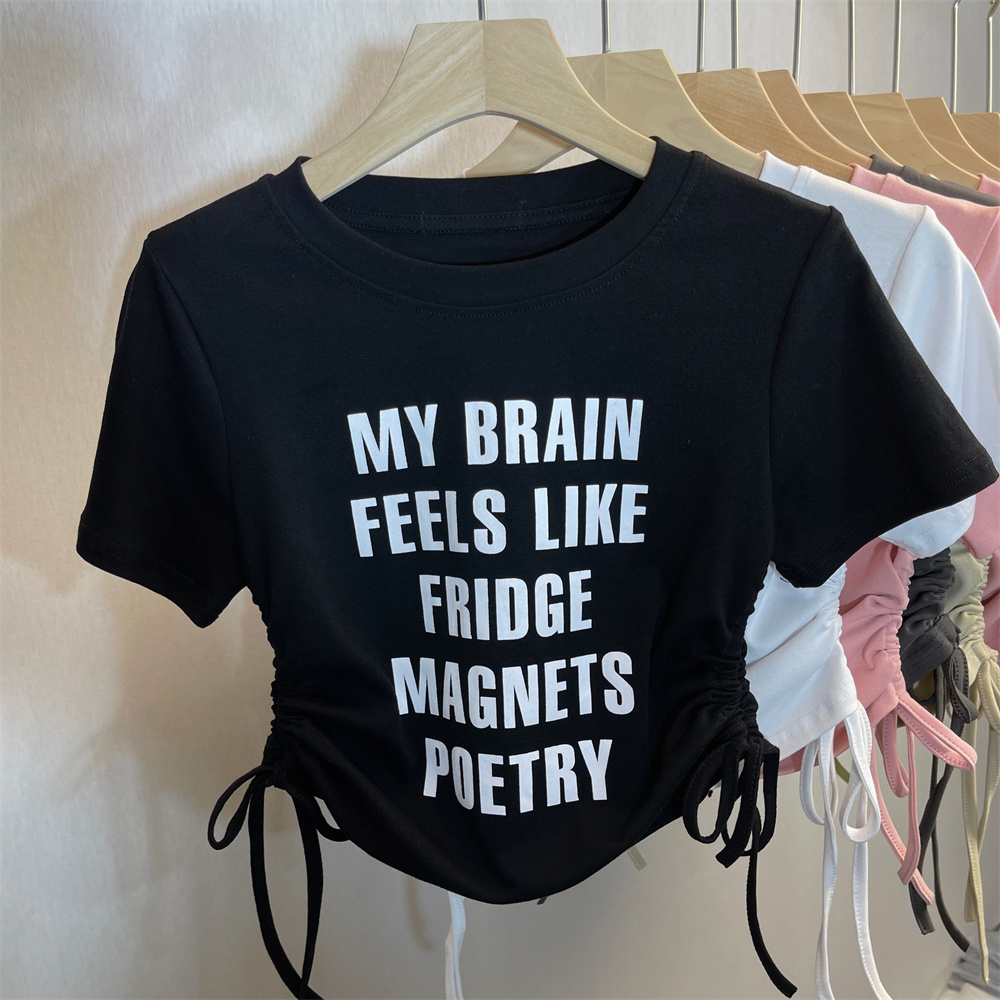 【1pcs】Casual Slimming Short Sleeve T-Shirt (One-size-fits-all Black)