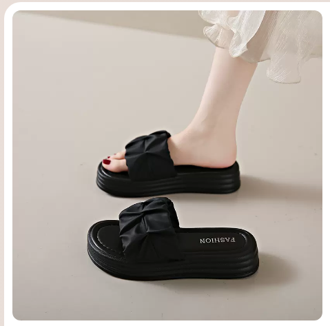 Platform slippers (black/size 35-40) (contact customer service to confirm the shipping size after placing the order)
