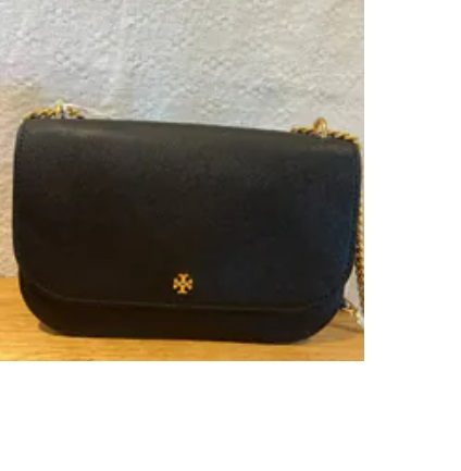 [S] TORY BURCH EMERSON E/W FLAP ADJUSTABLE SHOULDER BAG,BLACK, 196133569207 (STB558)