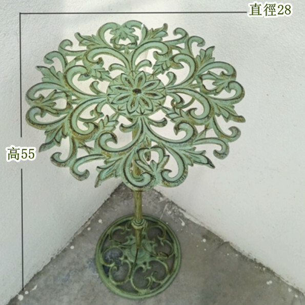 Hotly recommended iron space, outdoor flower stand, potted plant bench, corridor shelf [green] lace style large size