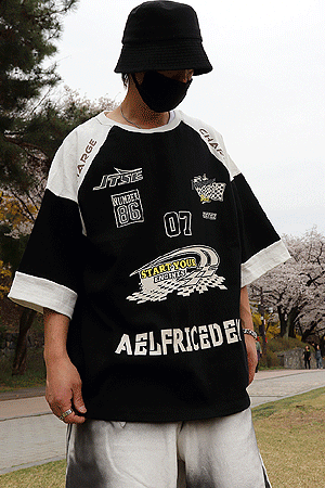 賽車剪裁落肩短袖T恤