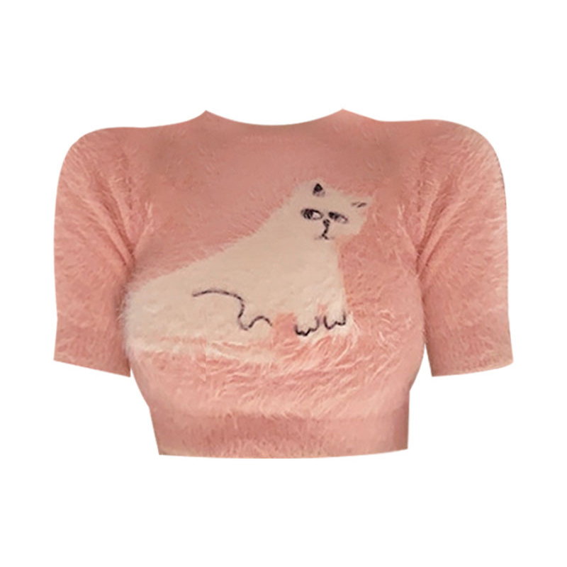Hot selling cat short sleeves (pink, one size fits all)
