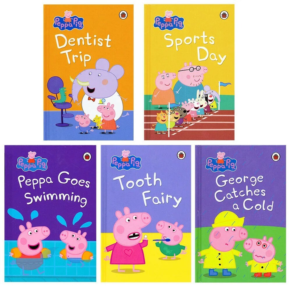 British piggy Peppa Pig powder pig classic story box hardcover picture book 5 books Collection