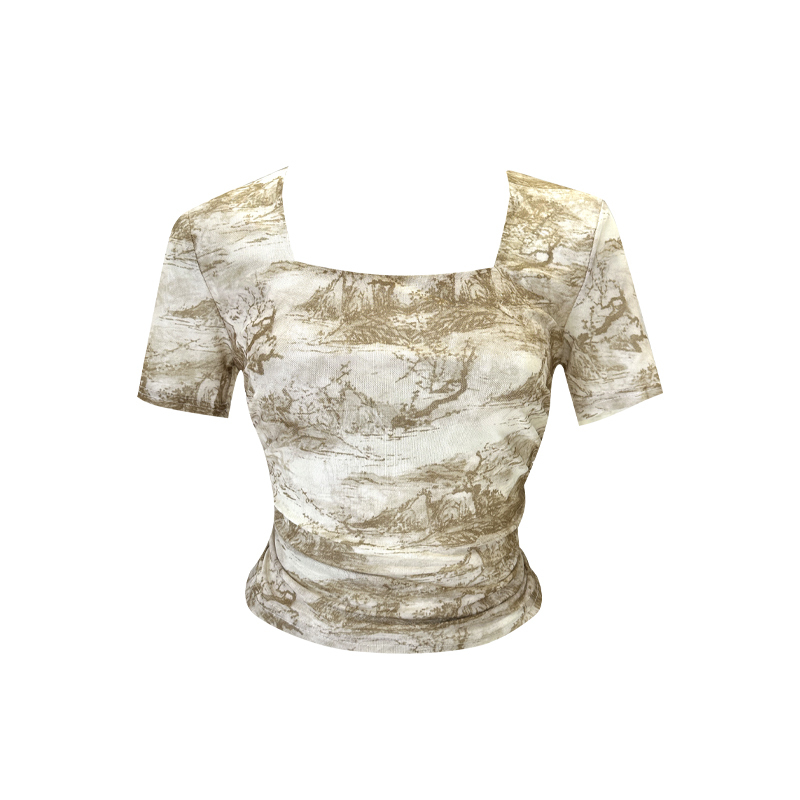 Hot selling short T-shirt (khaki, one size fits all)