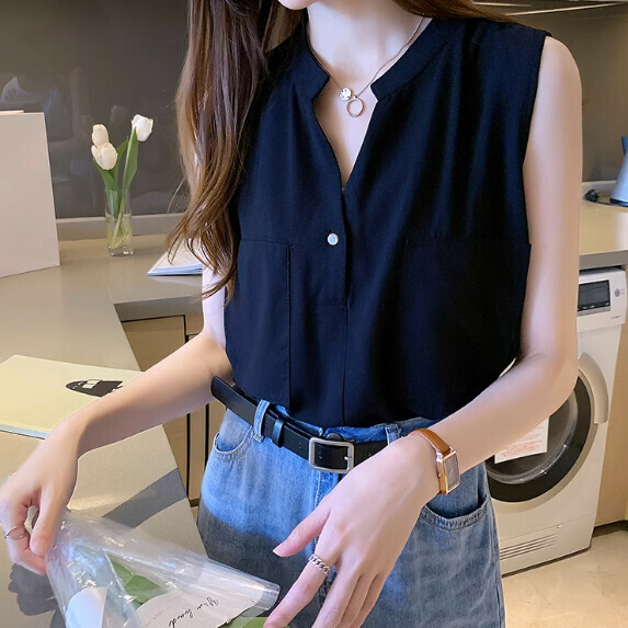 Short-sleeved shirt women's summer loose (black [size M_2XL] (contact customer service to confirm the shipping size after placing an order)