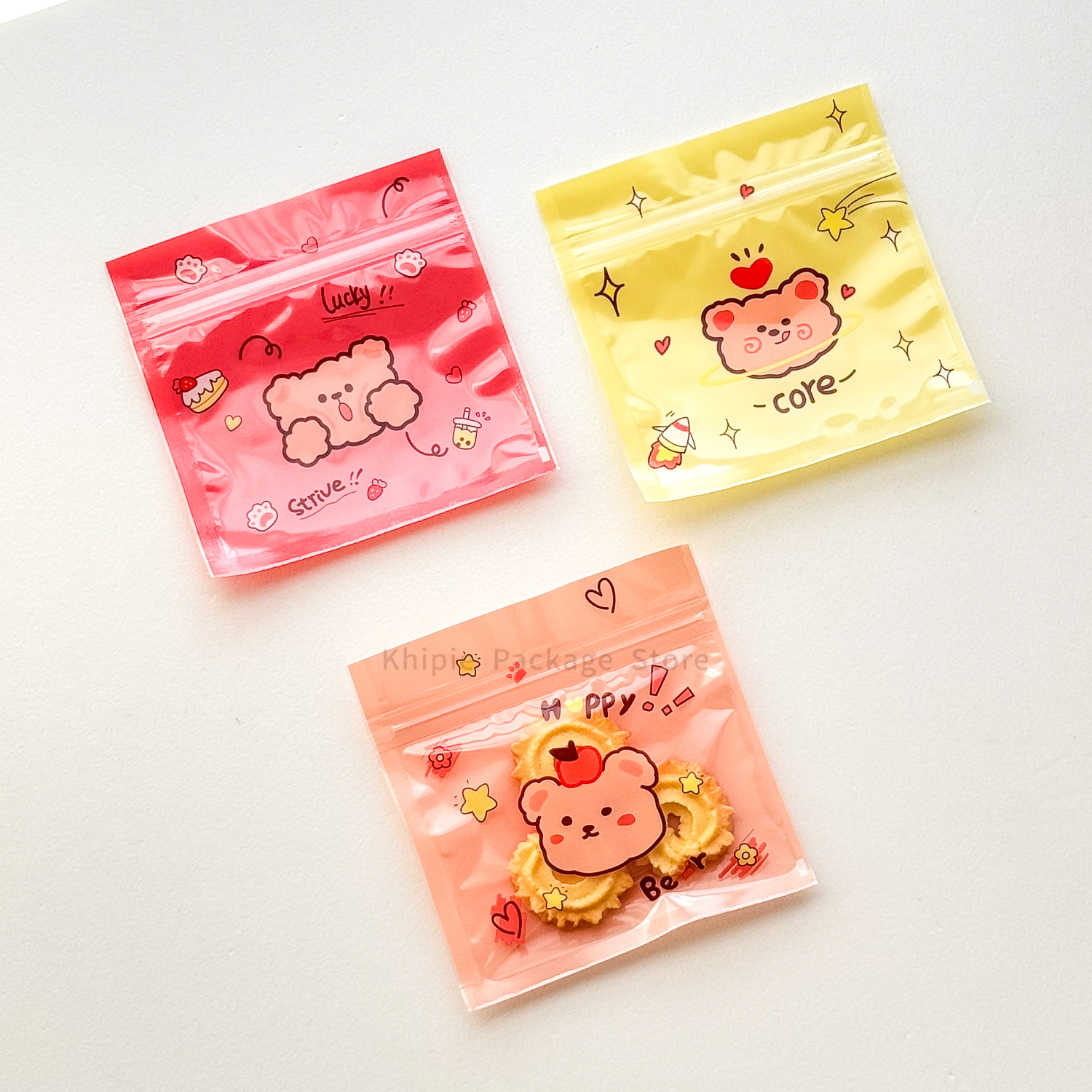 愛心熊｜小夾鏈平袋