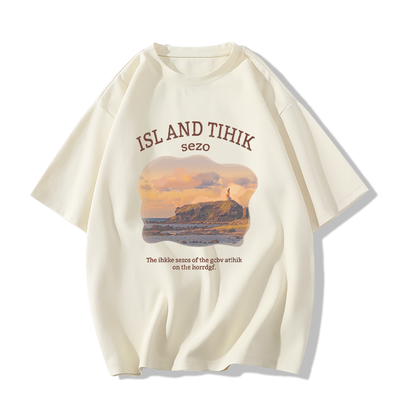 Casual short-sleeved T-shirt (XS-2XL apricot [260g cotton high-quality version]) [Please contact customer service to confirm the shipping size after placing an order]