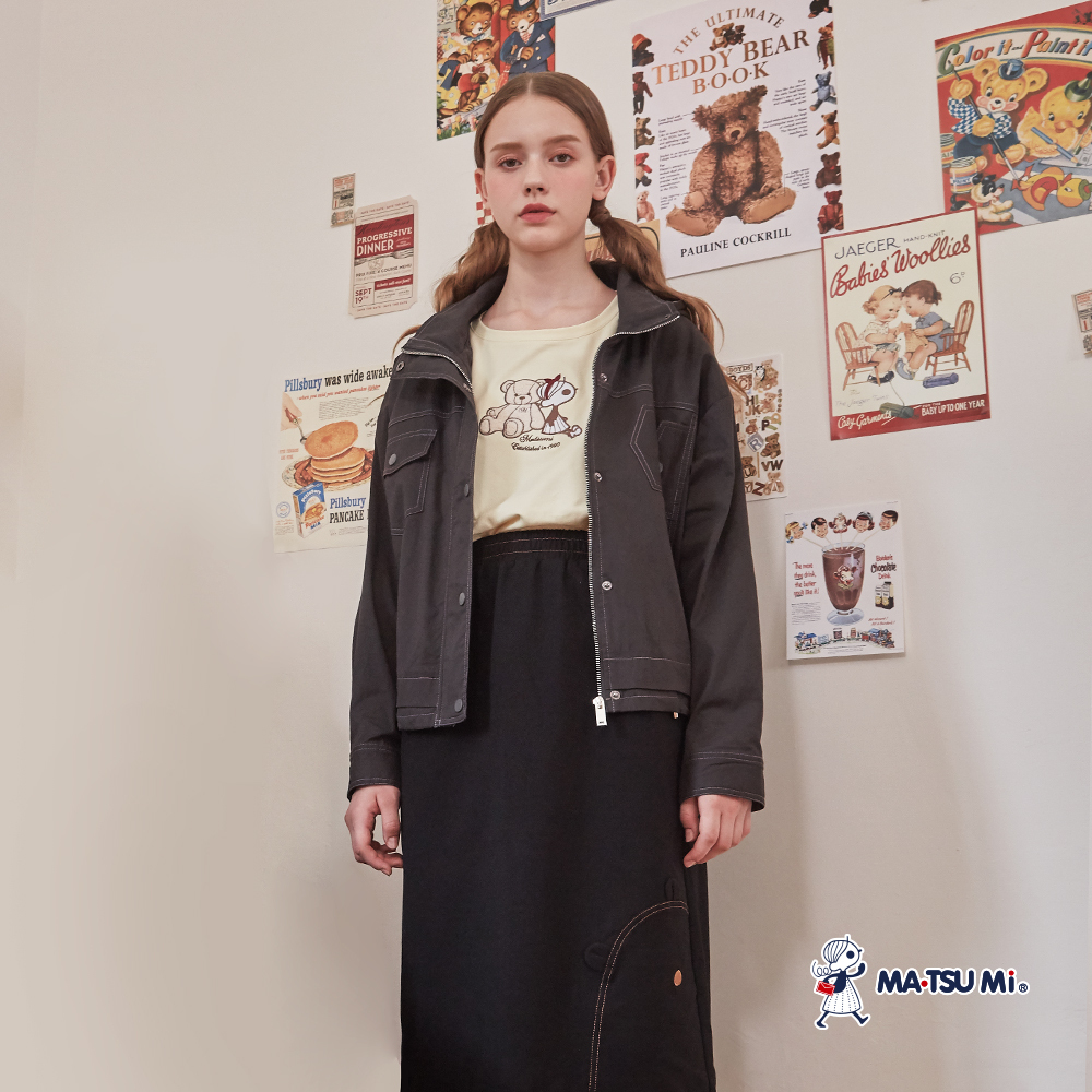 MA‧TSU Mi 休閒落肩寬鬆感外套(卡其.深灰)