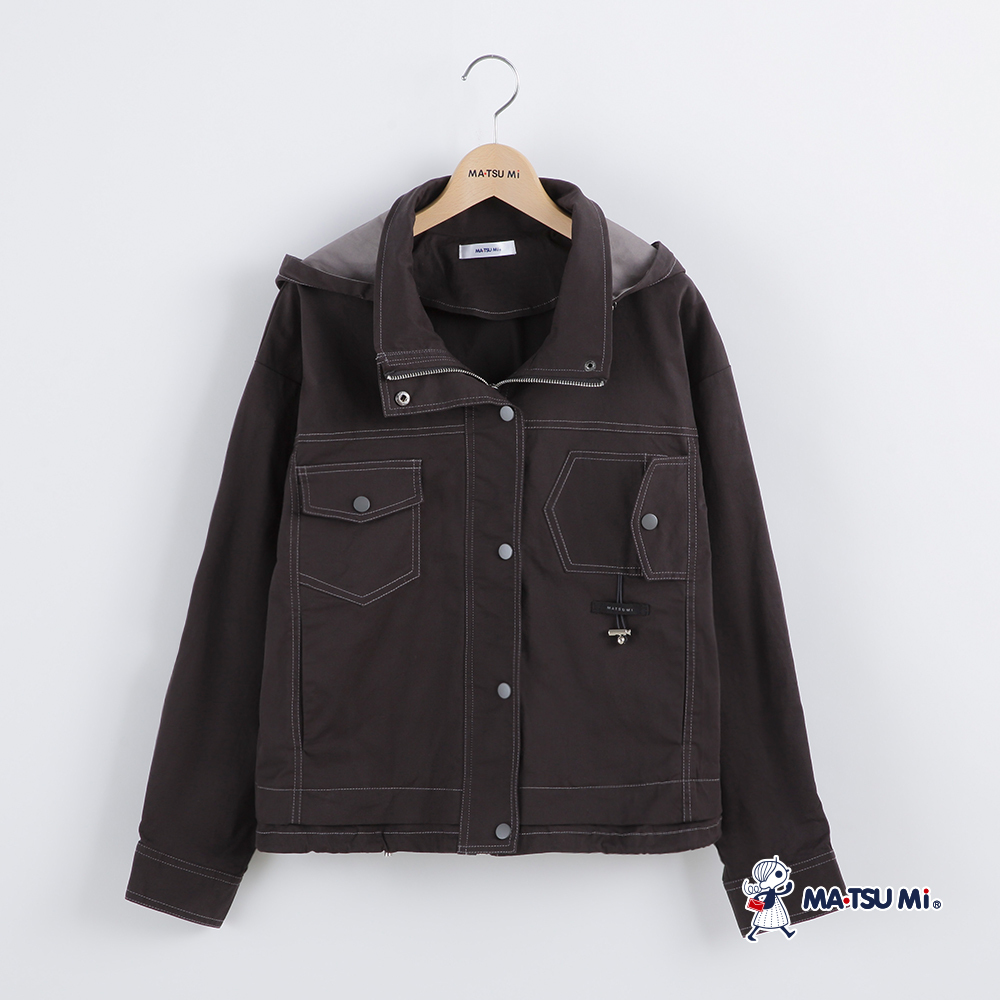 MA‧TSU Mi 休閒落肩寬鬆感外套(卡其.深灰)