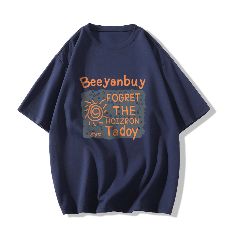 Casual short-sleeved T-shirt (XS-2XL navy blue [260g cotton high-quality version]) [Please contact customer service to confirm the shipping size after placing an order]