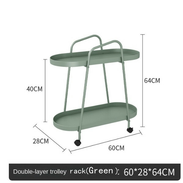 Hotly recommended Nordic sofa side table mobile wheeled trolley side cabinet (green)