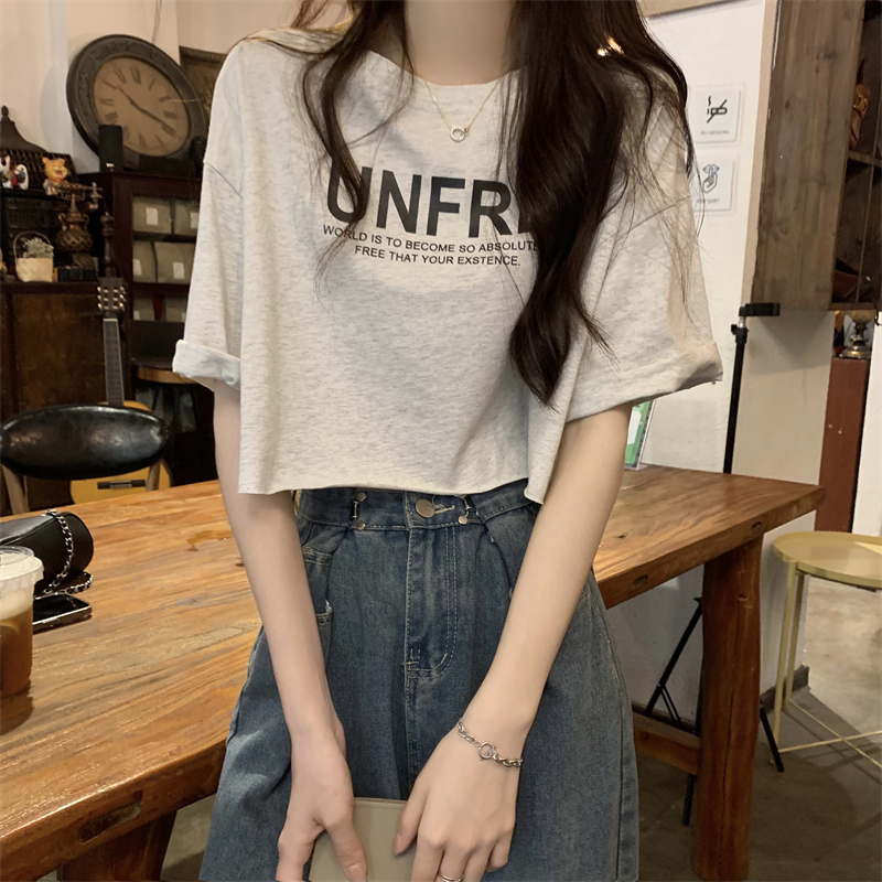 Casual short-sleeved T-shirts (one-size-fits-all grey)